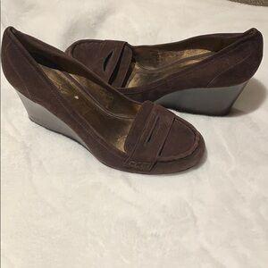 Authentic Coach Suede Wedge